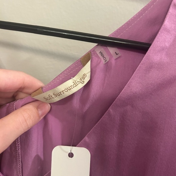 Soft Surroundings Heavenly Soft Silk Poncho Style Top Purple Lilac Large - Picture 5 of 7